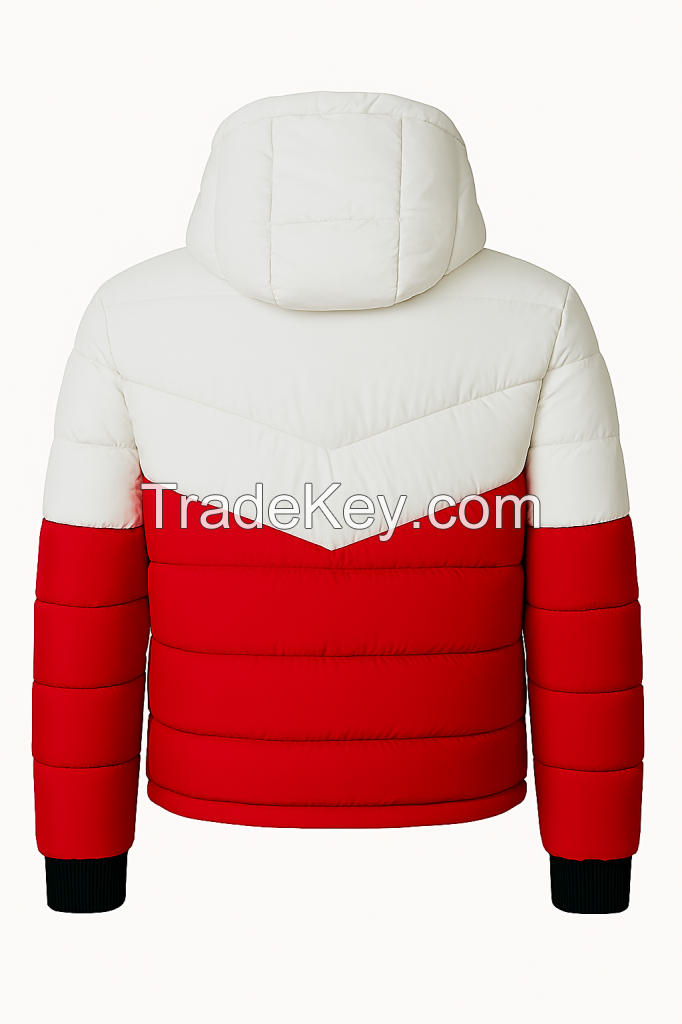 Unisex Hooded Puffer Jacket Windproof Water Resistant Thermal Padding Ideal for Cold Weather Outdoor and Casual Wear