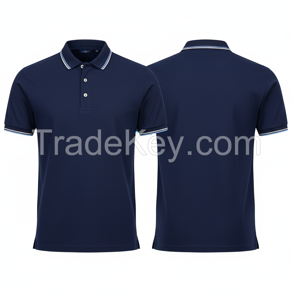 Mens Long Sleeve Polo Shirt Premium Knit Fabric Ribbed Cuffs Ideal for Corporate Wear Casual Outfits & Seasonal Collections 