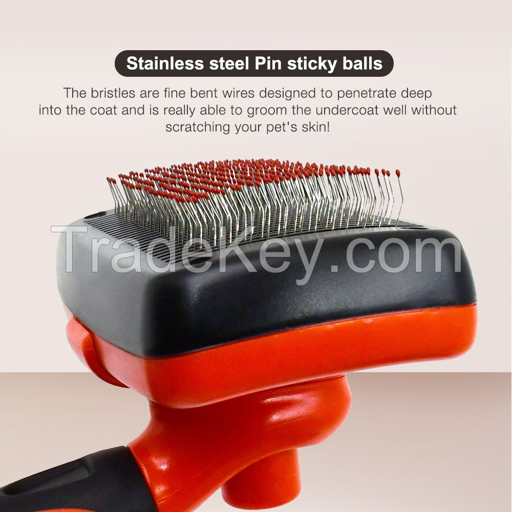Self-clean slicker brush for dogs, all kinds of types. 