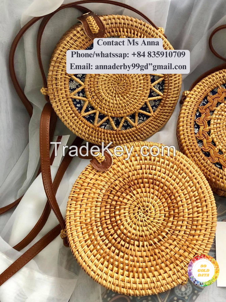 Fashionable Rattan bag Vietnam woven straw 