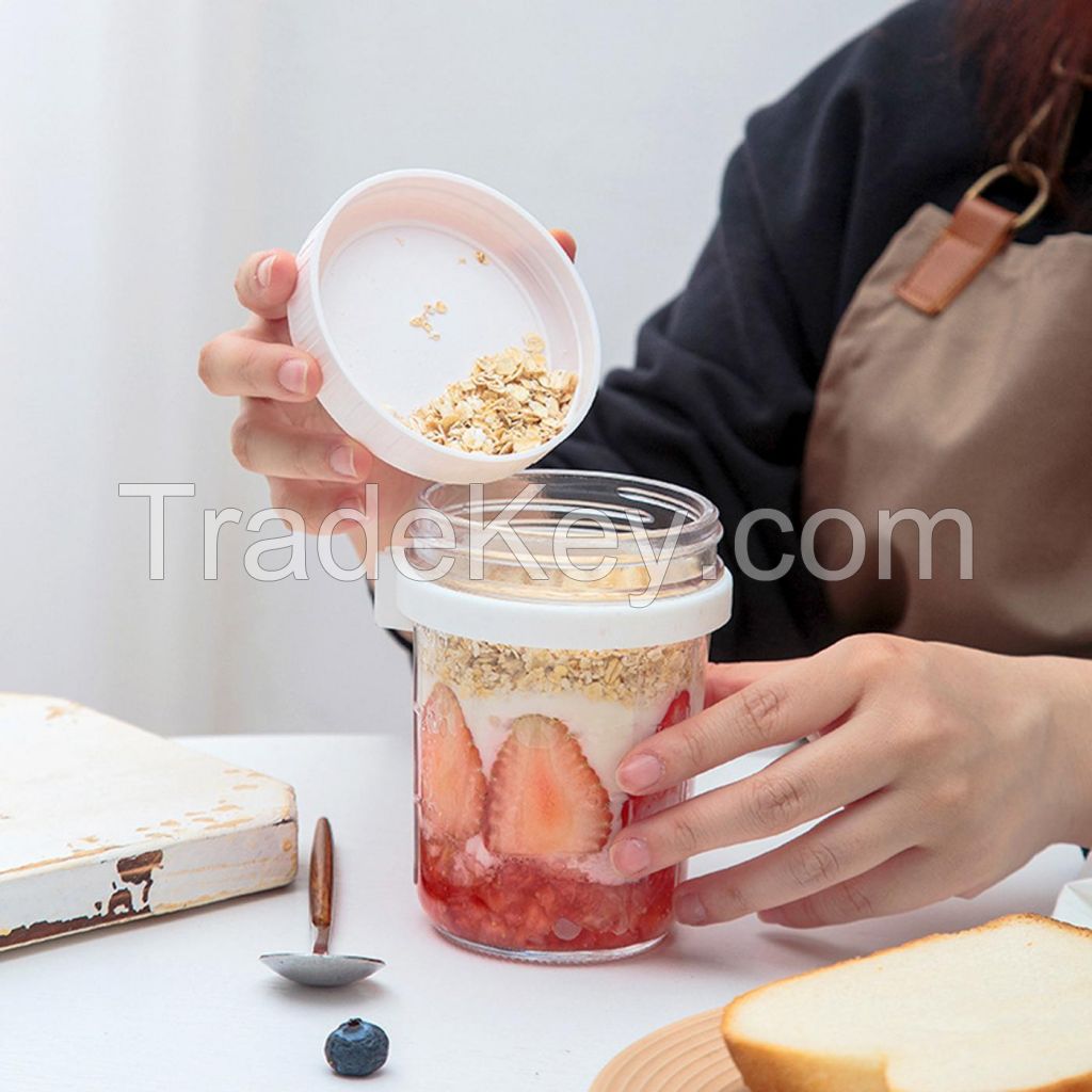 600ml Overnight Oats Jar With Lid And Spoon