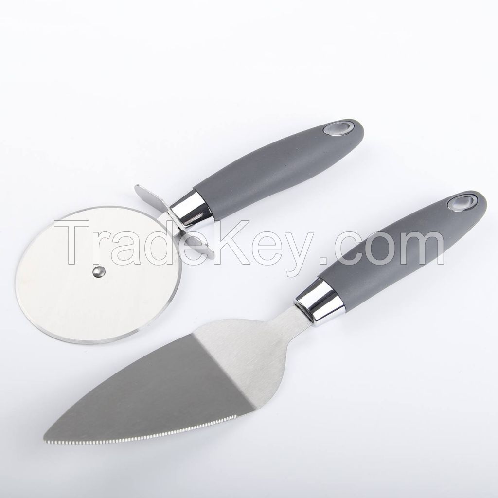Pizza Cutters Wheel Server Shovel Set