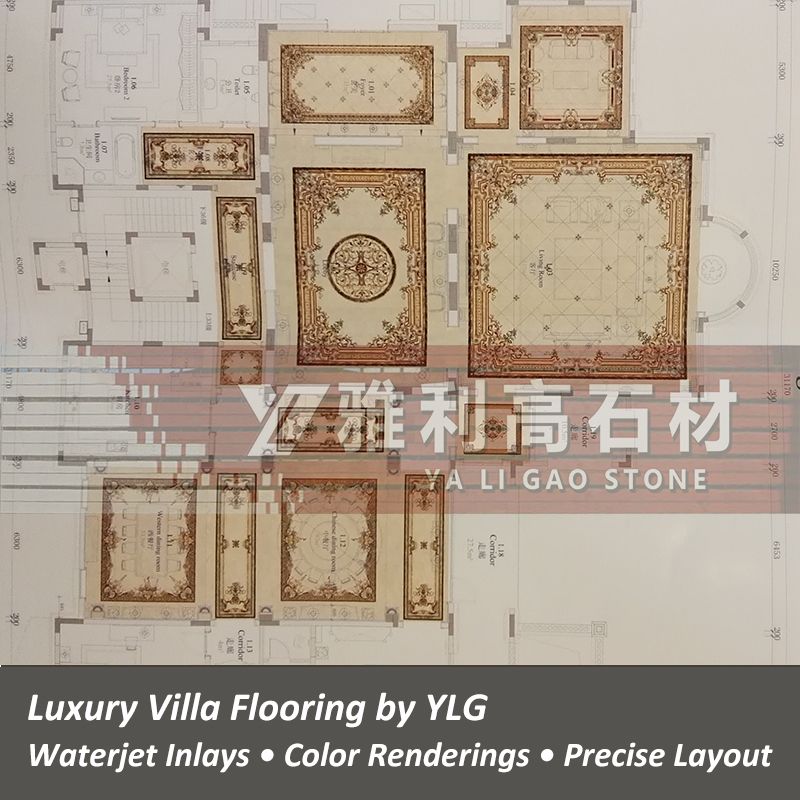 Marble Inlay Waterjet Panel