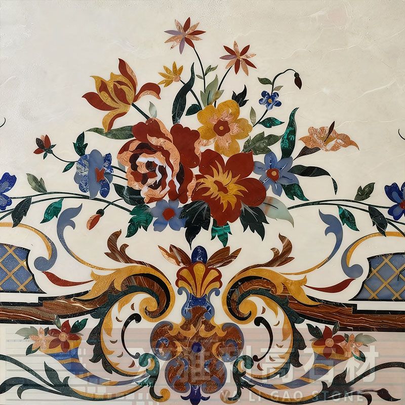 Flower Waterjet Marble Medallion