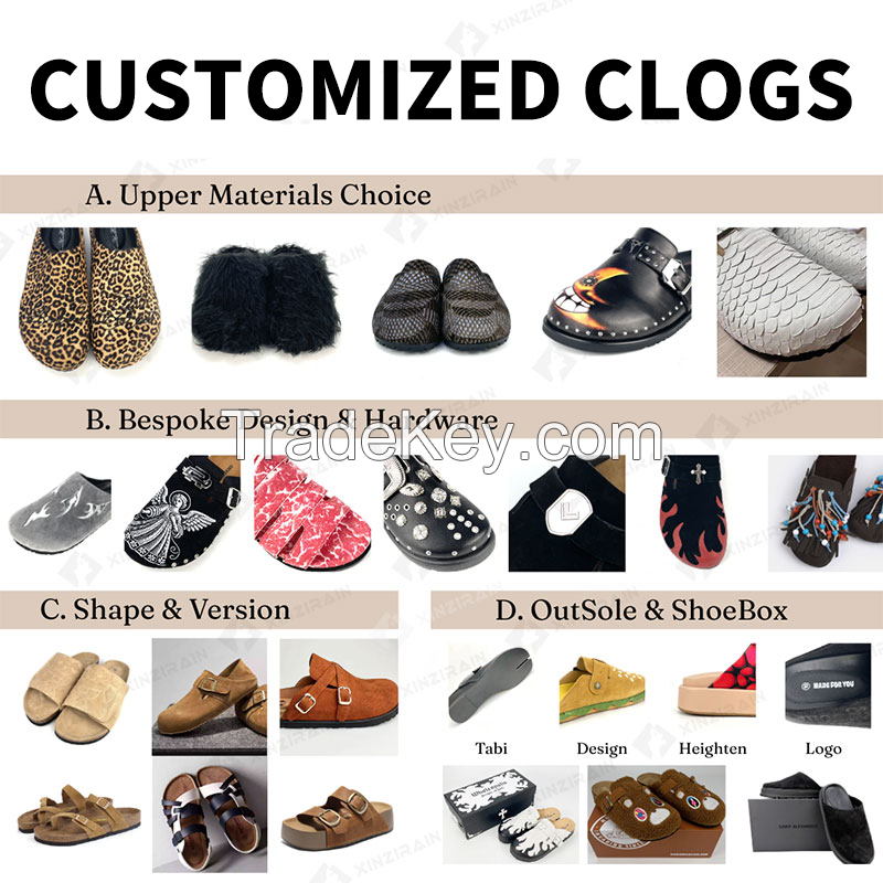 Customized Suede Cork Clogs