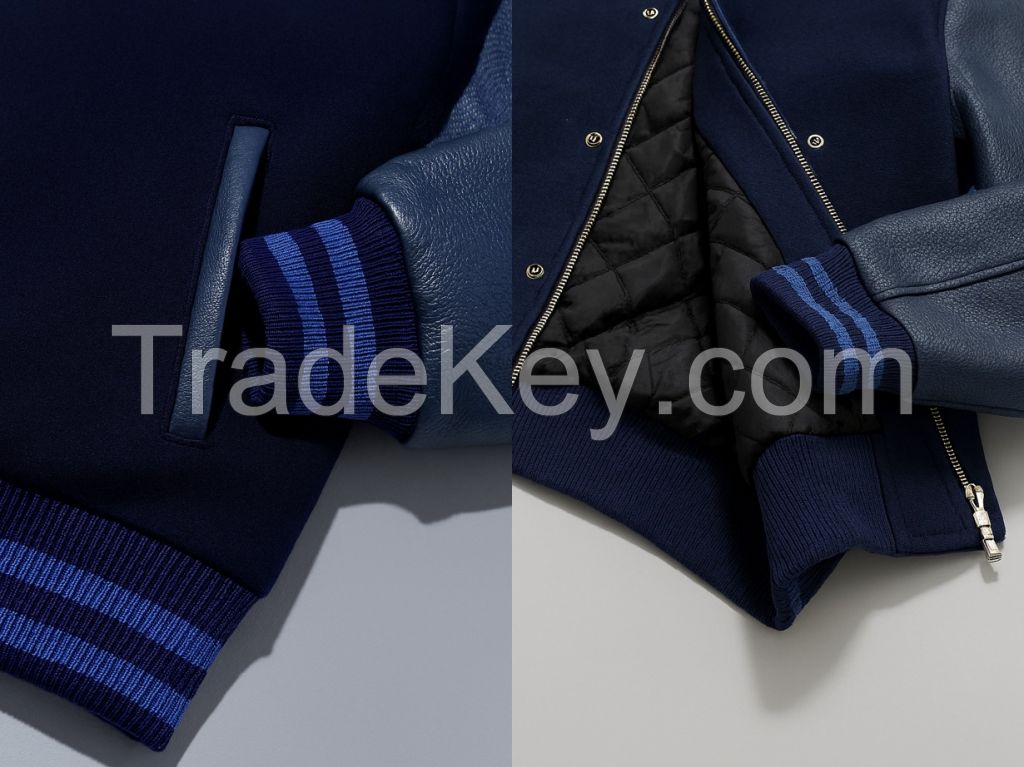 Winter High Quality OEM Bomber European US Sizes Customized Size Thickened Lambskin Men Genuine Leather Jackets