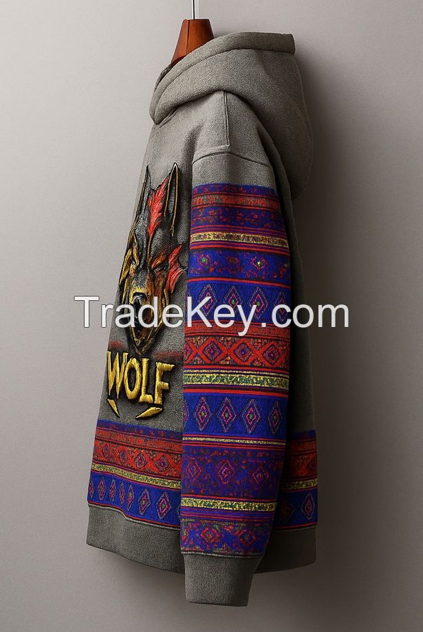 Custom Logo Printed Men's Pullover Hoodie Mens Casual Printing Hooded Practical Pocket Drawstring Casual Sweatshirt