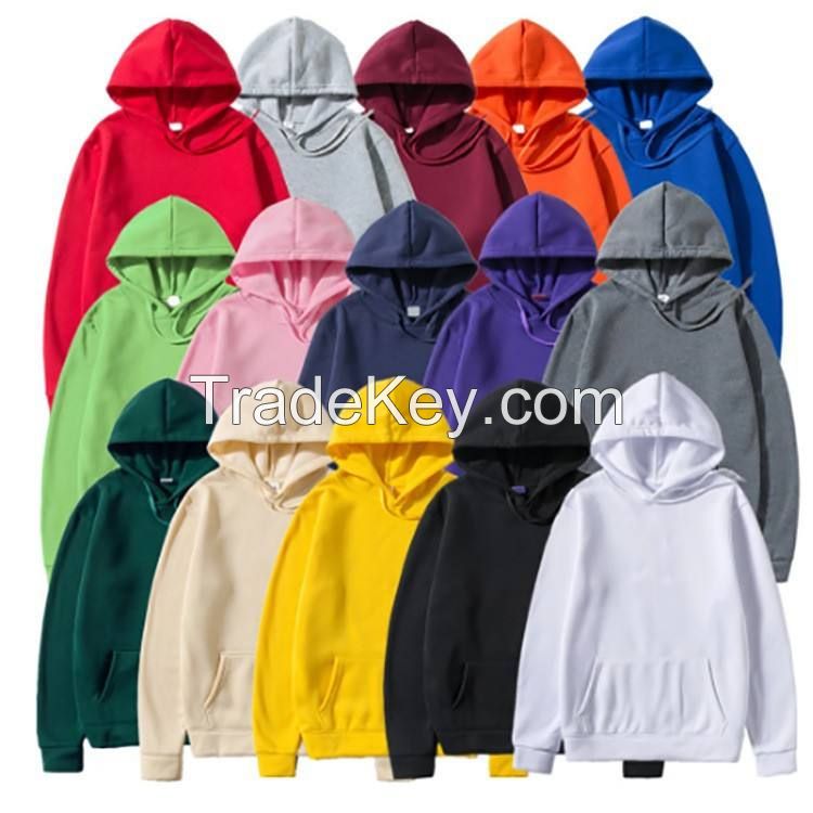 High Quality Oversized Drop Shoulder Fleece Hoodie for Men Custom Logo Printed Long Pullover Sweatshirt Lined Plain White