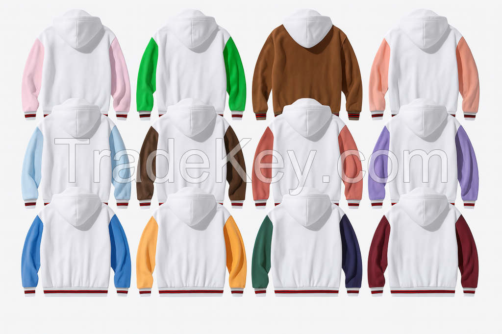 High Quality Oversized Drop Shoulder Fleece Hoodie for Men Custom Logo Printed Long Pullover Sweatshirt Lined Plain White