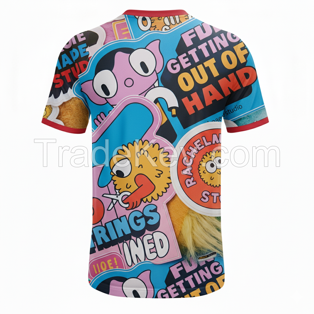 ODM 3D Print T Shirt 100% Polyester Quick Dry for Mens Custom Design Sublimation Printing T-shirt Sport Performance T-shirts