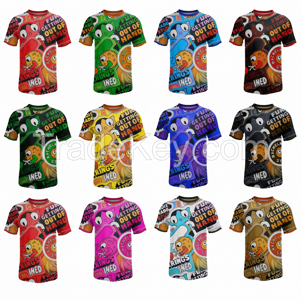 ODM 3D Print T Shirt 100% Polyester Quick Dry for Mens Custom Design Sublimation Printing T-shirt Sport Performance T-shirts