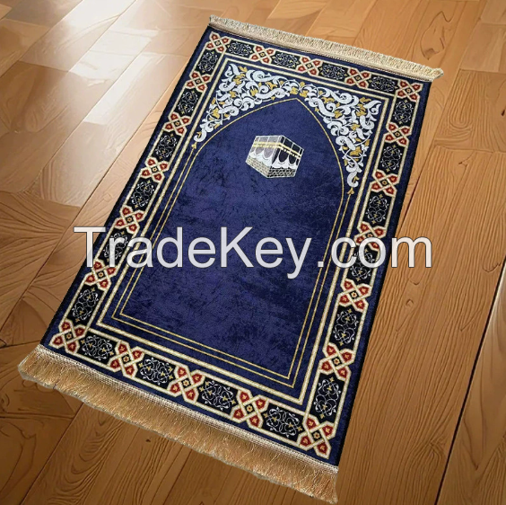 Carpet, living room, prayer, thick gold diamond velvet floor mat, custom printed thick mat
