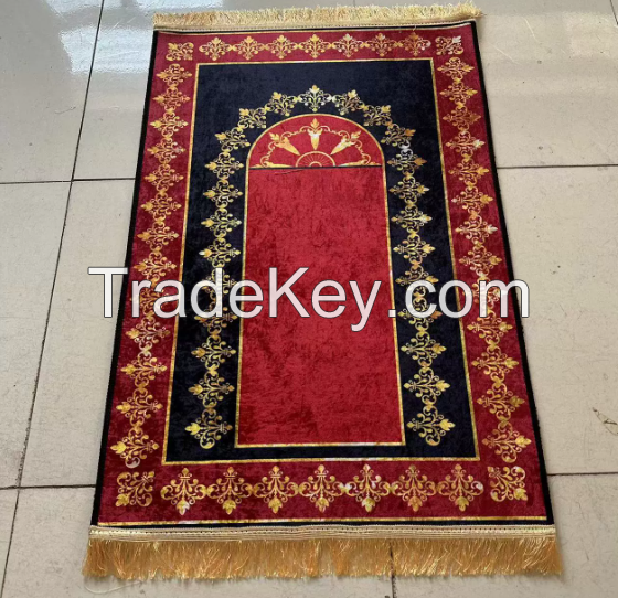 Carpet, living room, prayer, thick gold diamond velvet floor mat, custom printed thick mat
