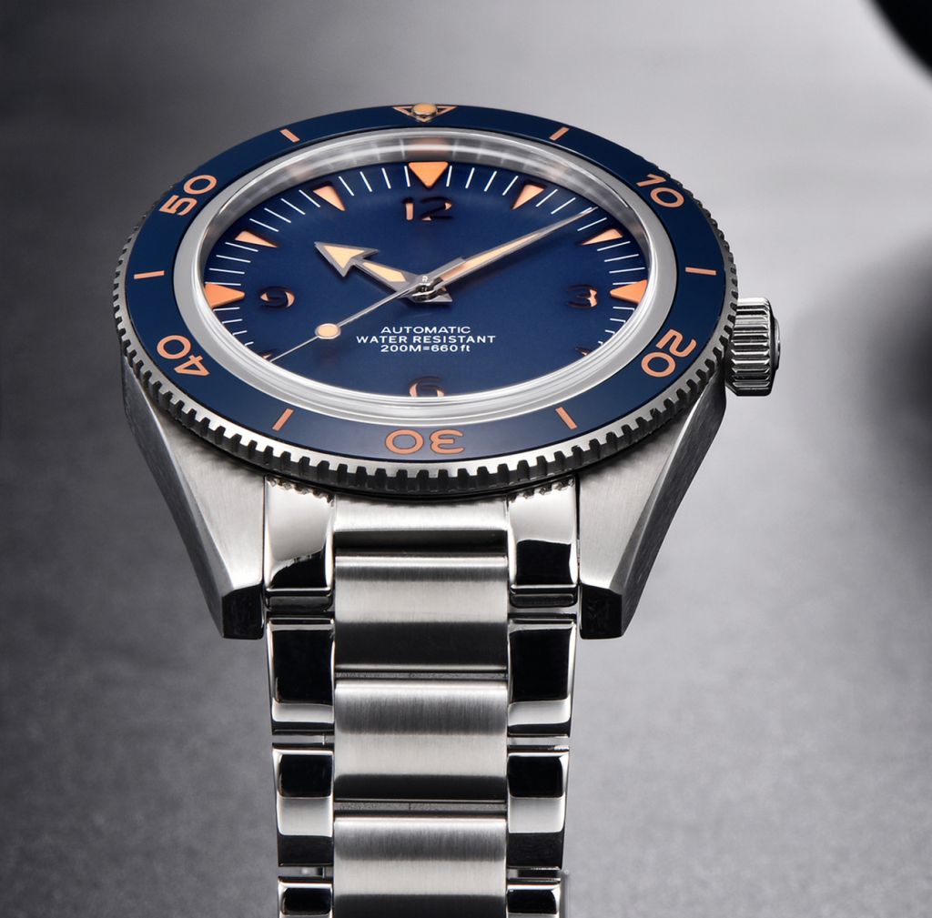 Mechanical Watch Source Factory - Automatic Mechanical Stainless Steel Watch Shaped Modern Coffee Table Tiffany Blue Dial Luxury Metal Frame Tempered Glass Top for Living Room Home Vintage Couple Wrist Watch