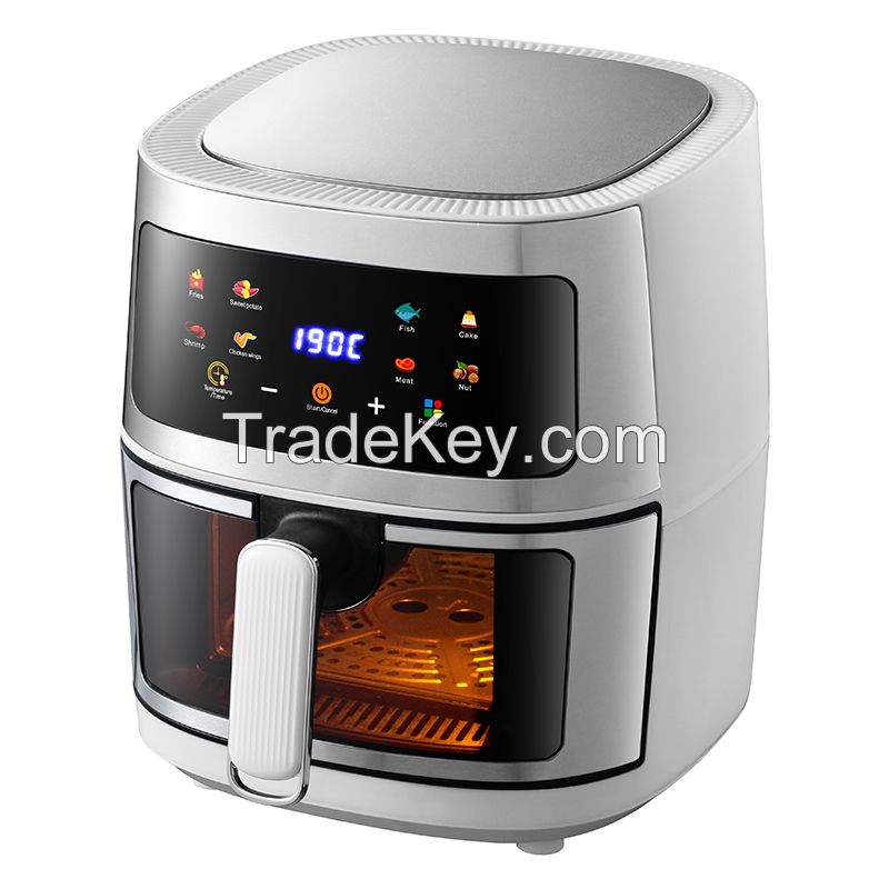 8L Smart Touch Screen Air Fryer Nonstick Air Deep Fryer For Home Kitchen