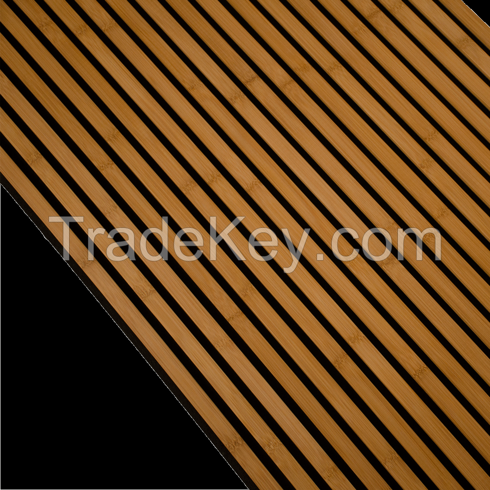 LVFENG  Bamboo and  Wood Slat Acoustic Panels for Wall and Ceiling - bamboo manufacturer 