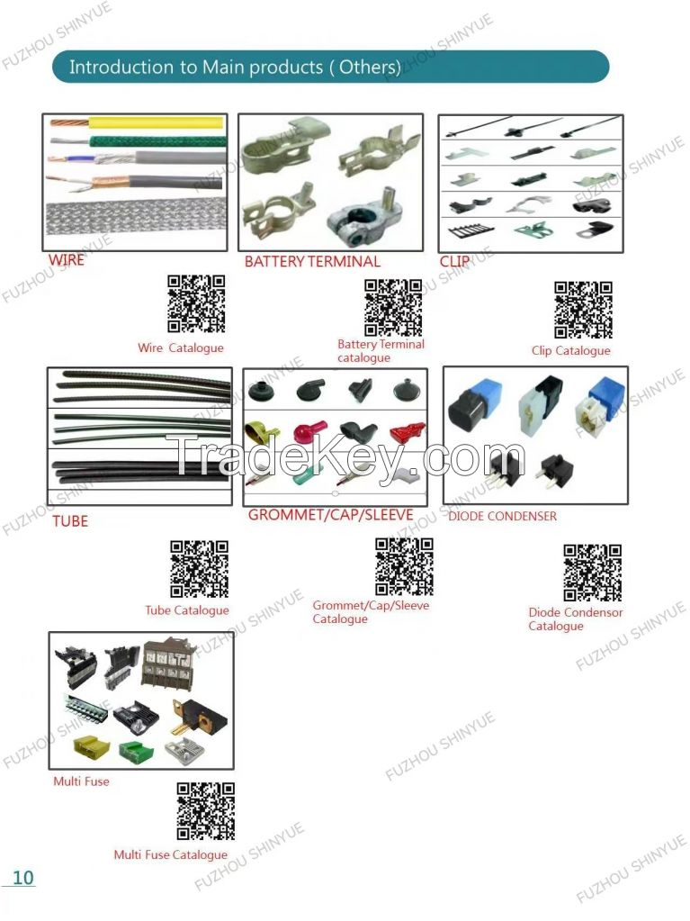Automotive wire harness, auto electrical components, electric motorcycle wire harness, plastic injection parts, components assembly