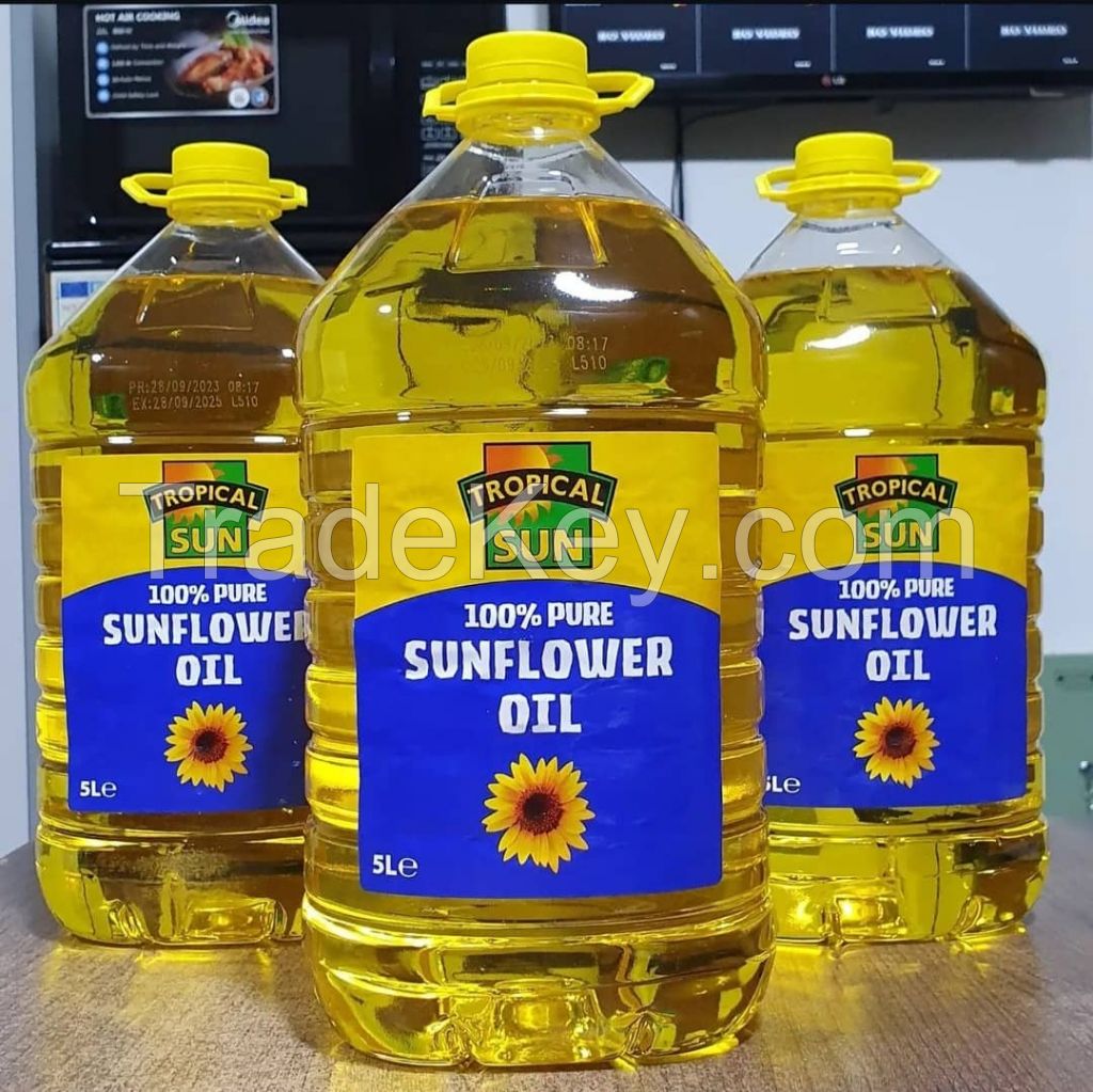 Wholesale Organic 100% Pure Refined Fractionated Sunflower Oil Best Quality Cooking Oil in Glass Bottle