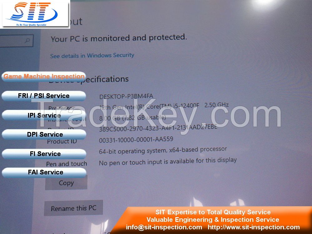 Gaming Machine Inspection
