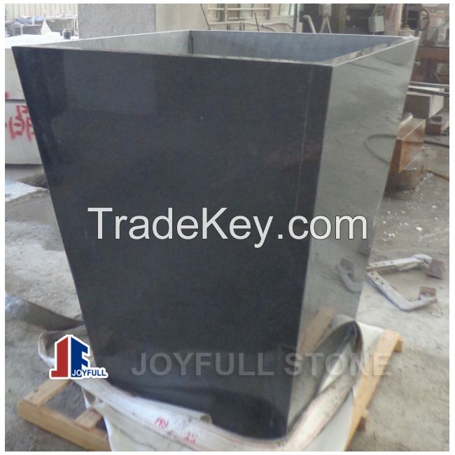 Large tapered granite planters, stone flower pot