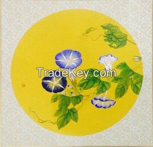 Gold card Chinese painting, Chinese ink and wash painting on hard paper for home decor