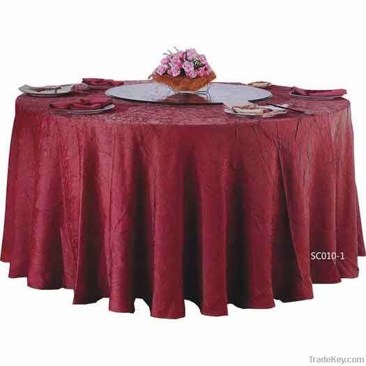 round burgundy table cloth for banquet table decoration and protection