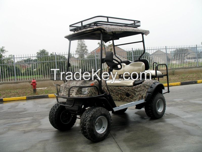 2 wheel drived 4 seater hunting buggy with gun support, search light, top basket