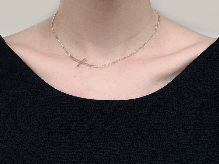 Sideways Cross Necklace