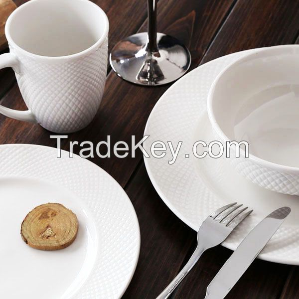 ceramic emboss porcelain dinner set from Changsha Happy Go