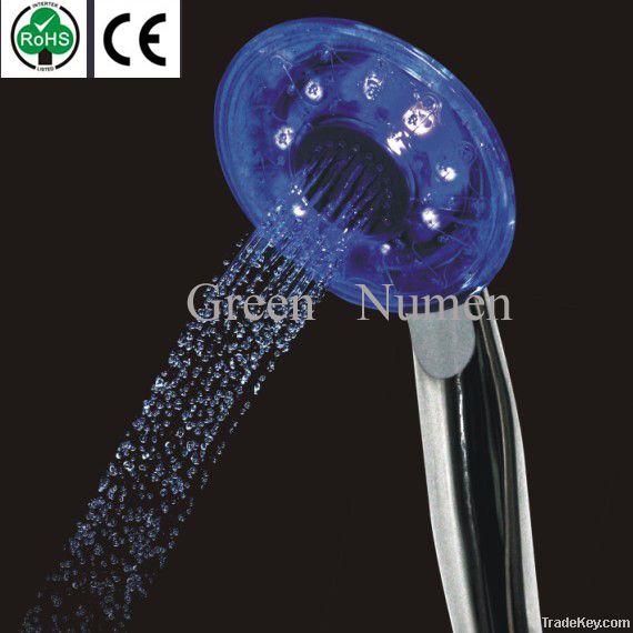 Self-powered LED shower head