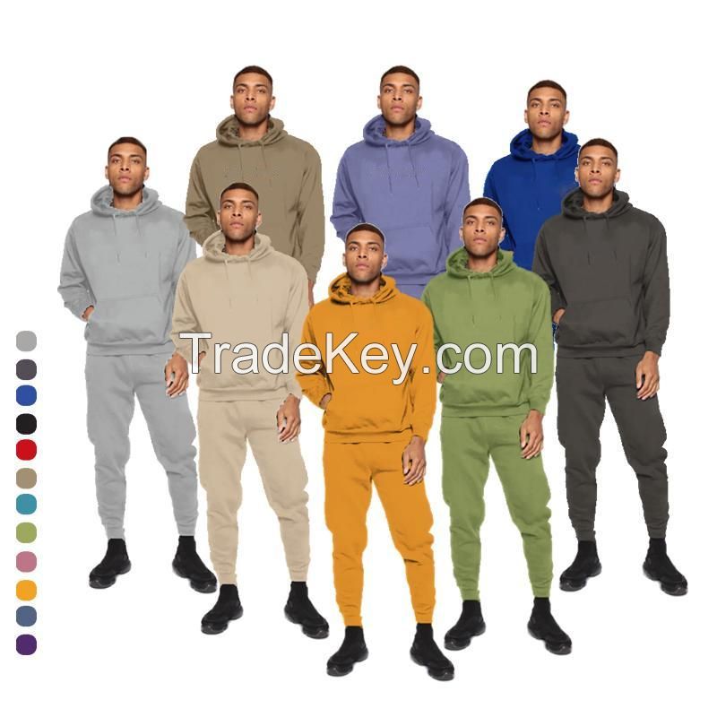 Wholesale Heavyweight Cotton Plain Mens Tracksuits Sweatsuit Custom Gym Jogger