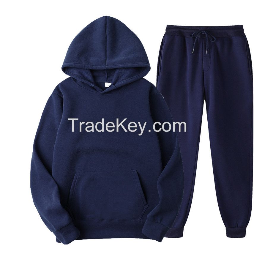 Wholesale Heavyweight Cotton Plain Mens Tracksuits Sweatsuit Custom Gym Jogger