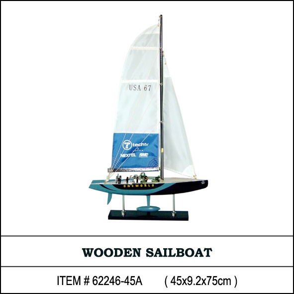 wooden sailing boat and yacht model