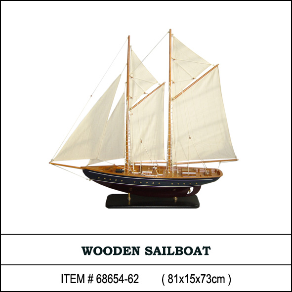 wooden sailing boat and yacht model