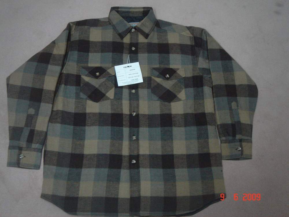 men yarn dyed flannel padded jacket