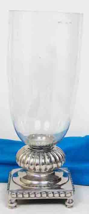 HURRICANE LAMP ALUMINIUM WITH GLASS