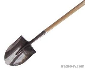 CARBON STEEL ROUND POINT SHOVEL WITH 120CM WOOD HANDLE