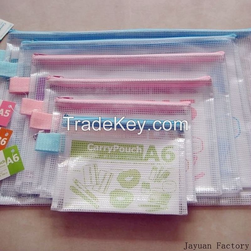 pvc zipper bag grid bag mesh bag