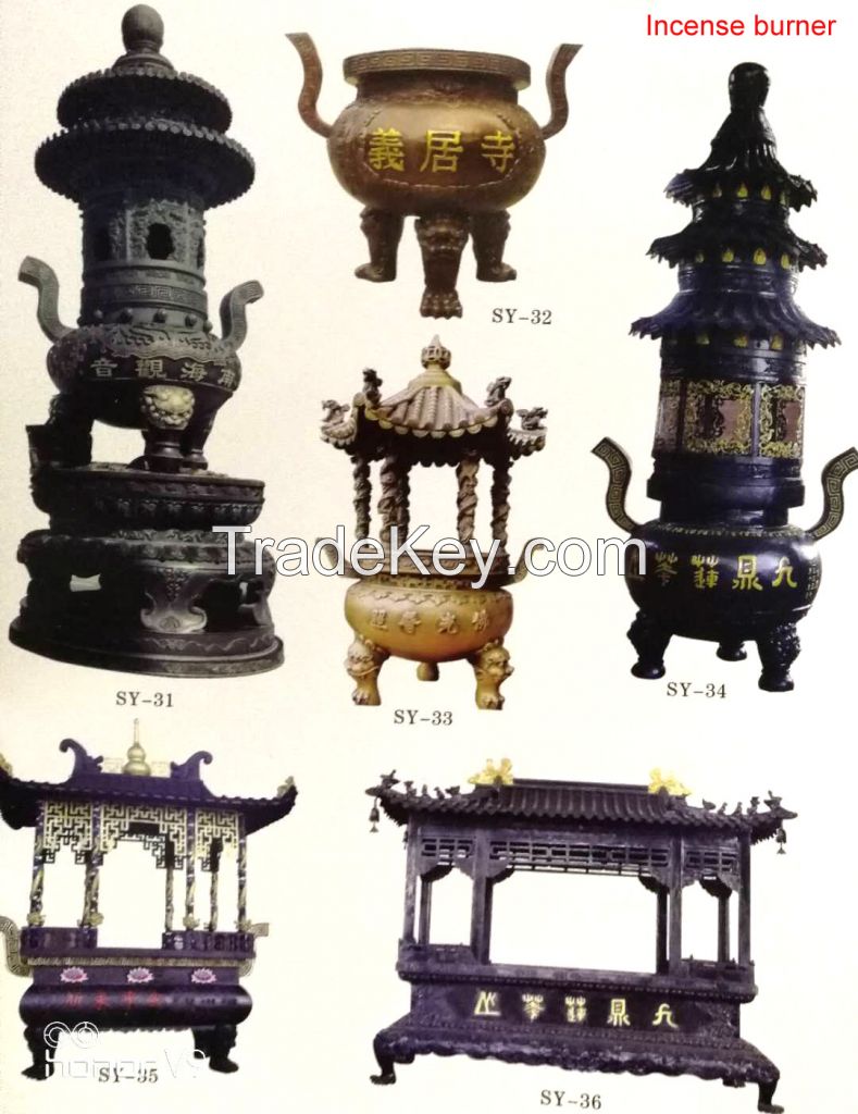 Incense burner / Bronze Tripod / Bronze bell