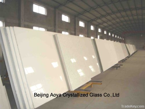 Pure White Crystallized Glass Panel