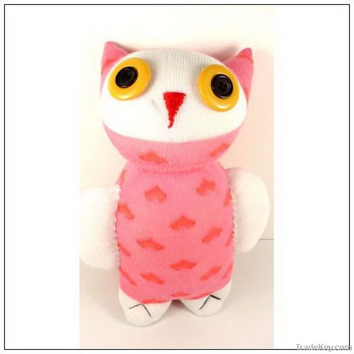 100%handmade stuffed sock animals sock owl