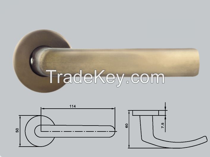 ZInc or aluminum door handles on rosette