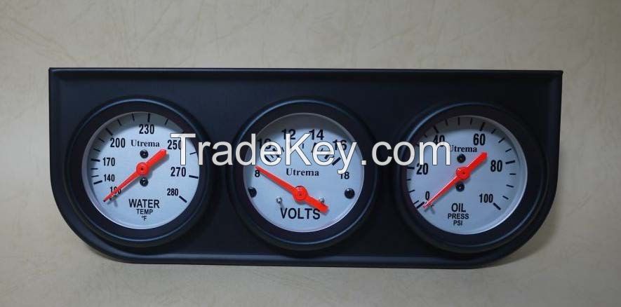 Utrema Triple Gauge Set, water temp/volt/oil press gauge