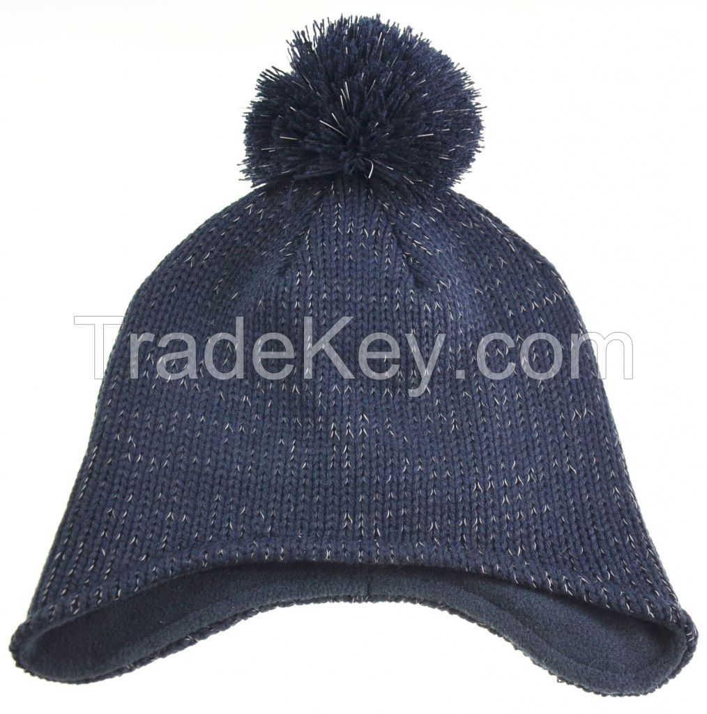2025 Reflective Kids Winter Hats Beanies Warm Unisex BSCI RWS OKEO-TEX