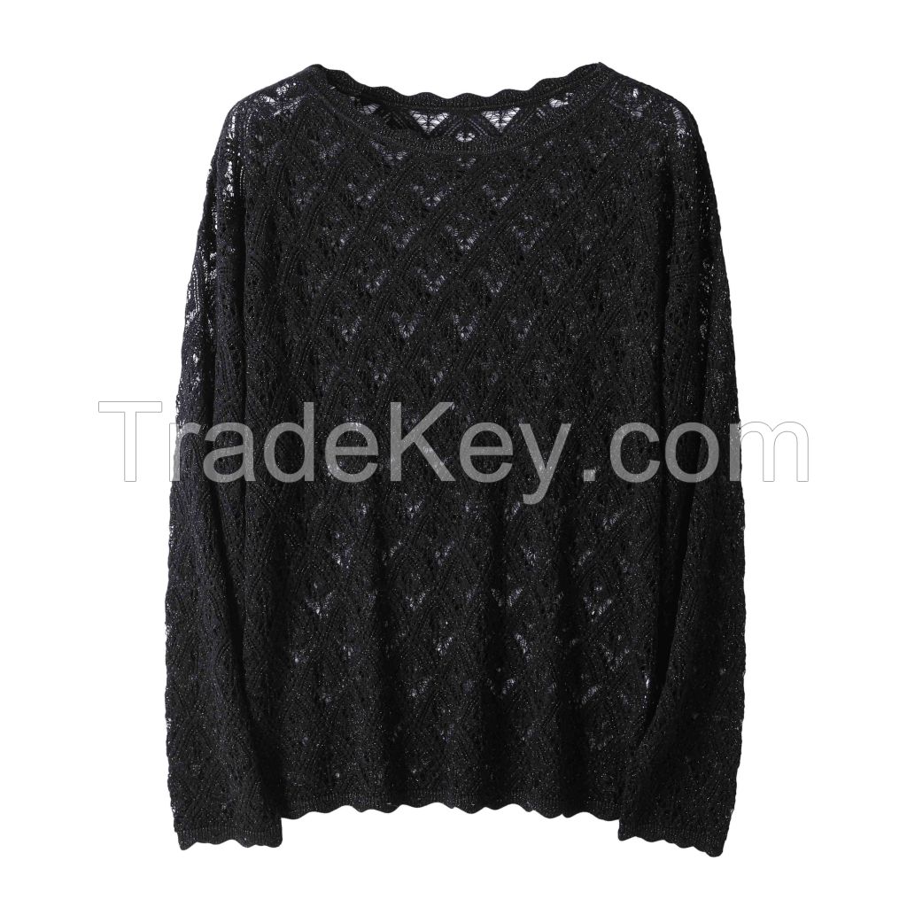 2026 Lady's Woollen Sweater Openwork and translucent
