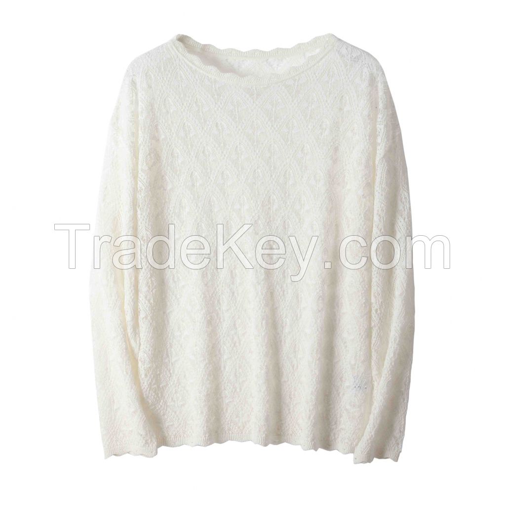 2026 Lady's Woollen Sweater Openwork and translucent