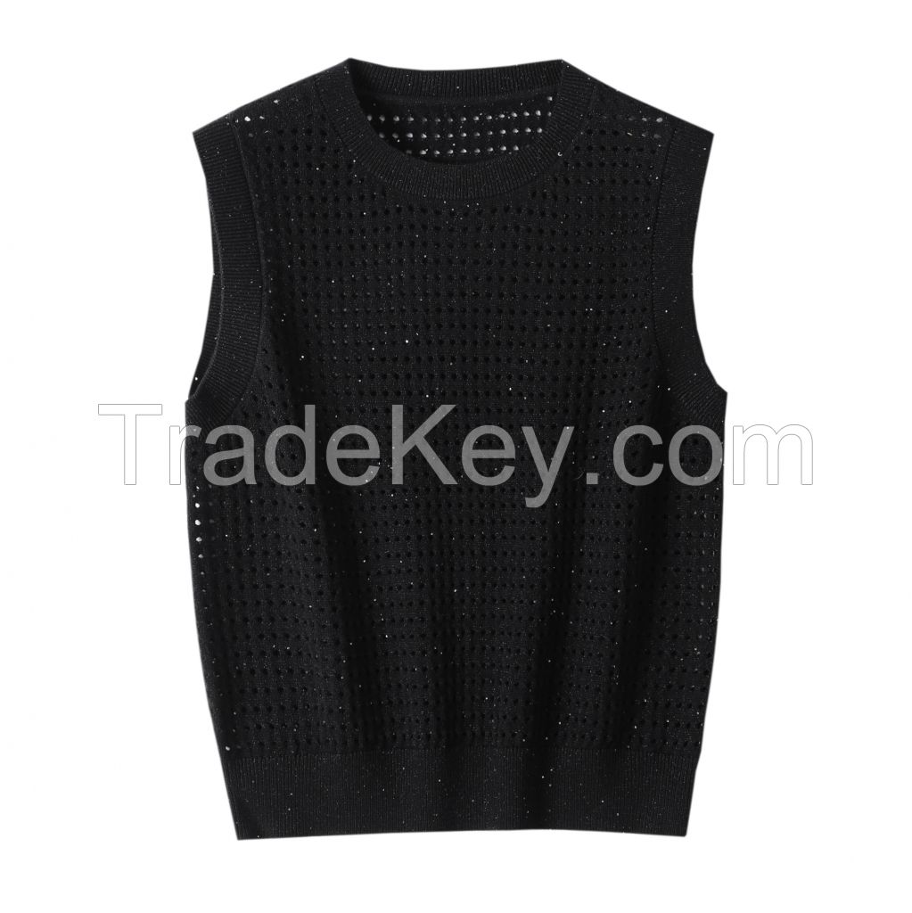 2026 Lady's Woollen Sweater Hollow mesh casual style