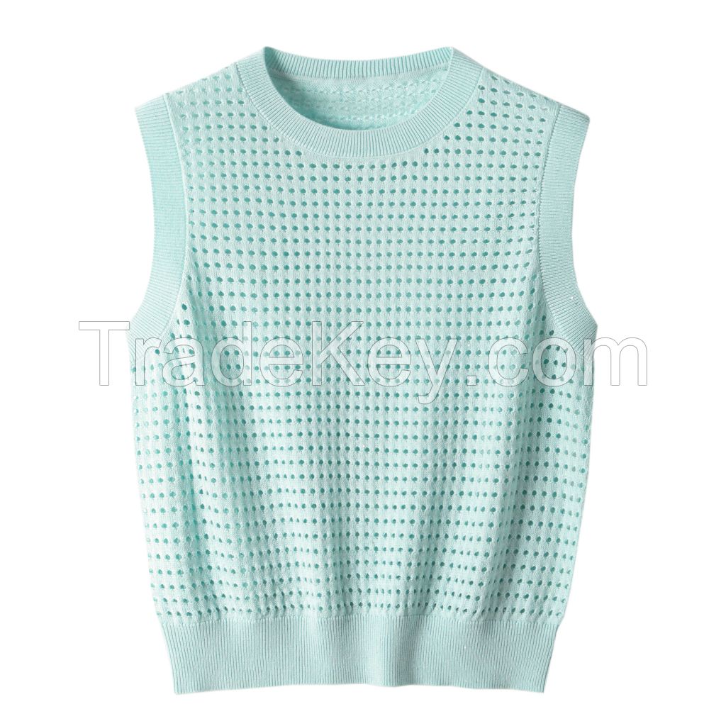 2026 Lady's Woollen Sweater Hollow mesh casual style