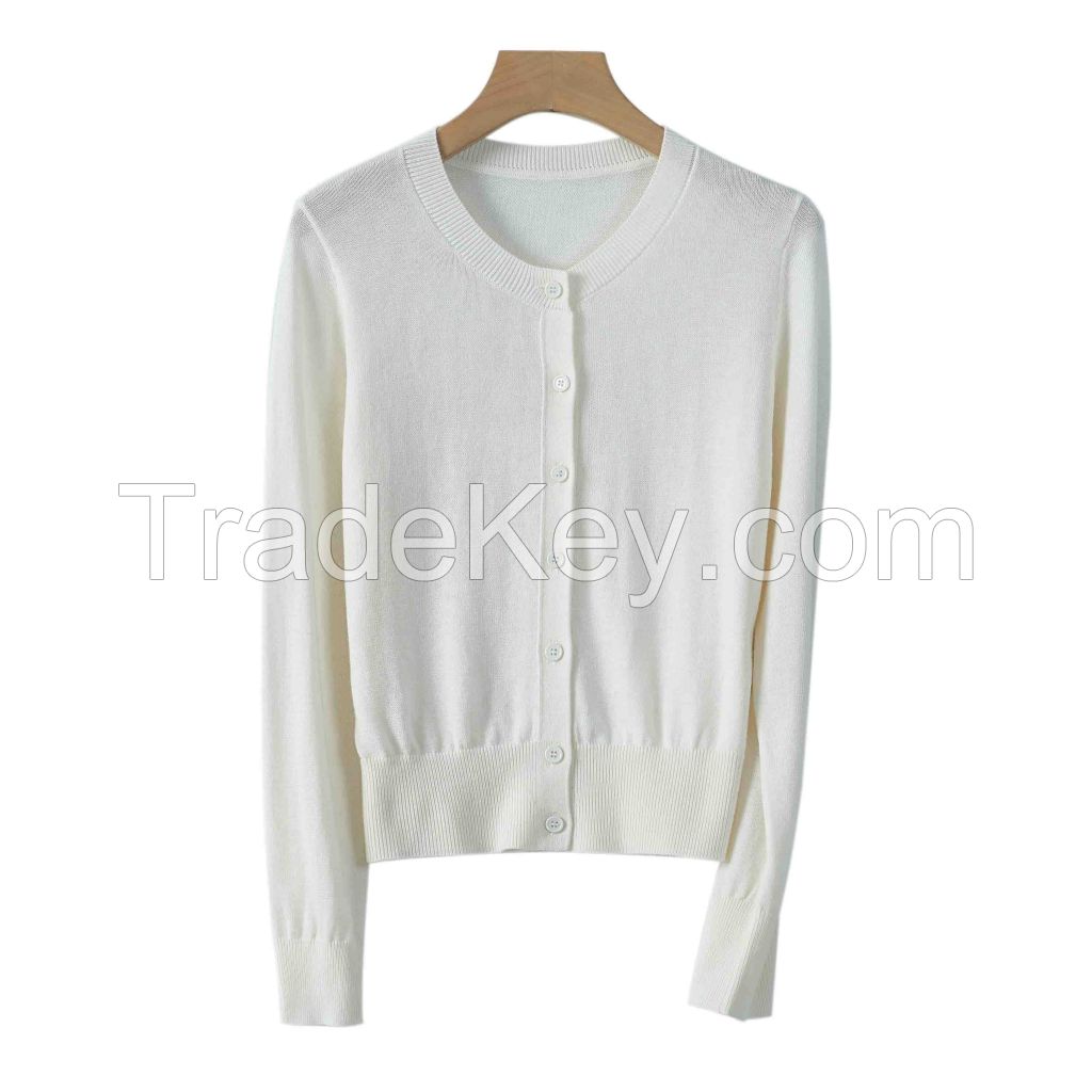 2026 Lady's Woollen Sweater Button-up cardigan