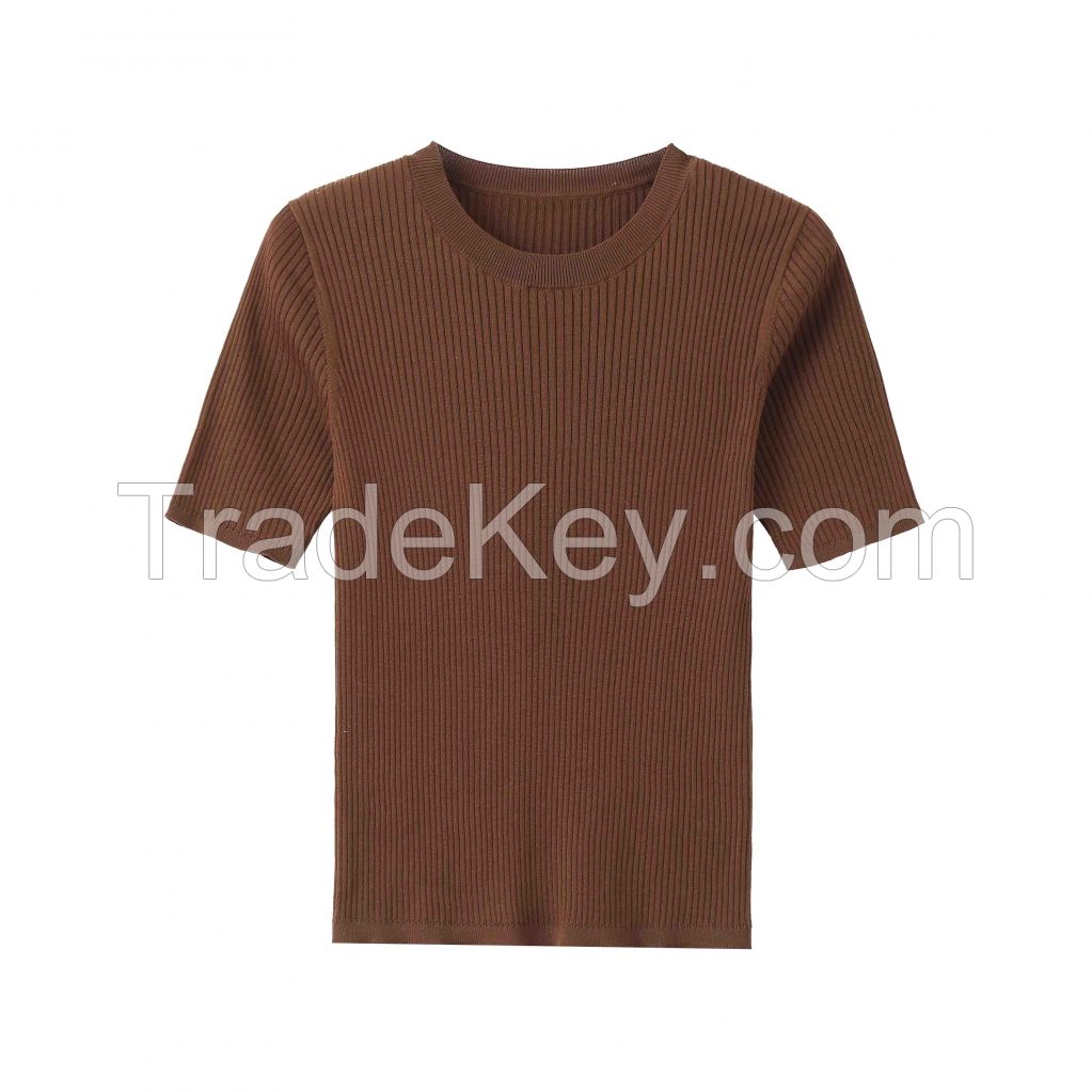 2026 Lady's Lyocell T-shirt  Round neck Pullover 